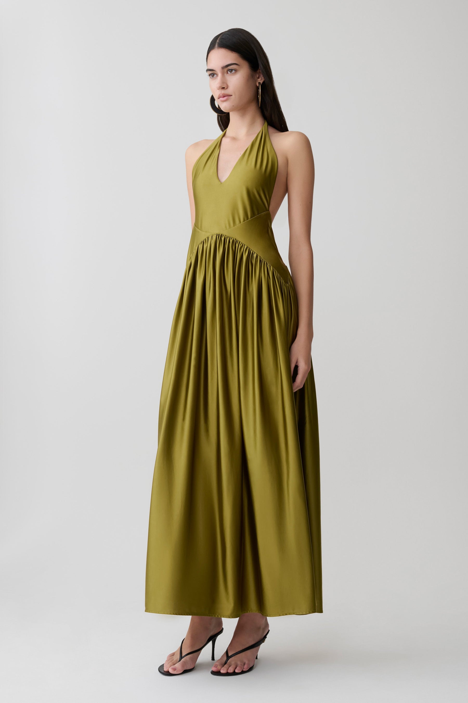 Cypress Halter Maxi Dress - Olive