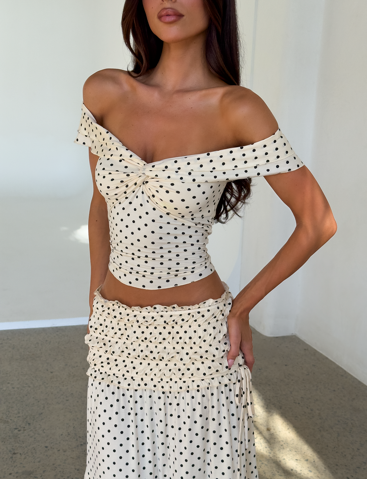 DENALI TOP - CREAM DOT