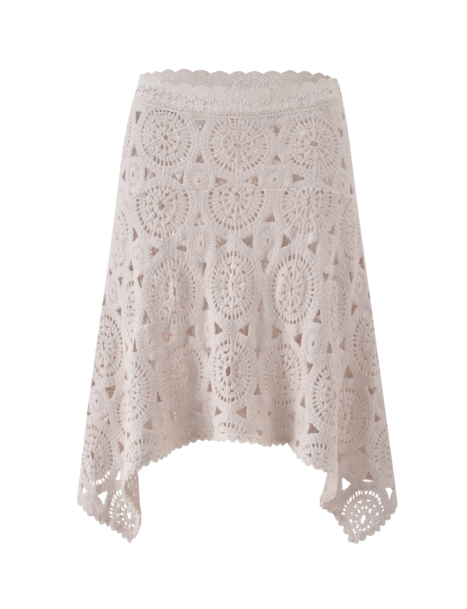SYNTHIA CROCHET MIDI SKIRT - CREAM