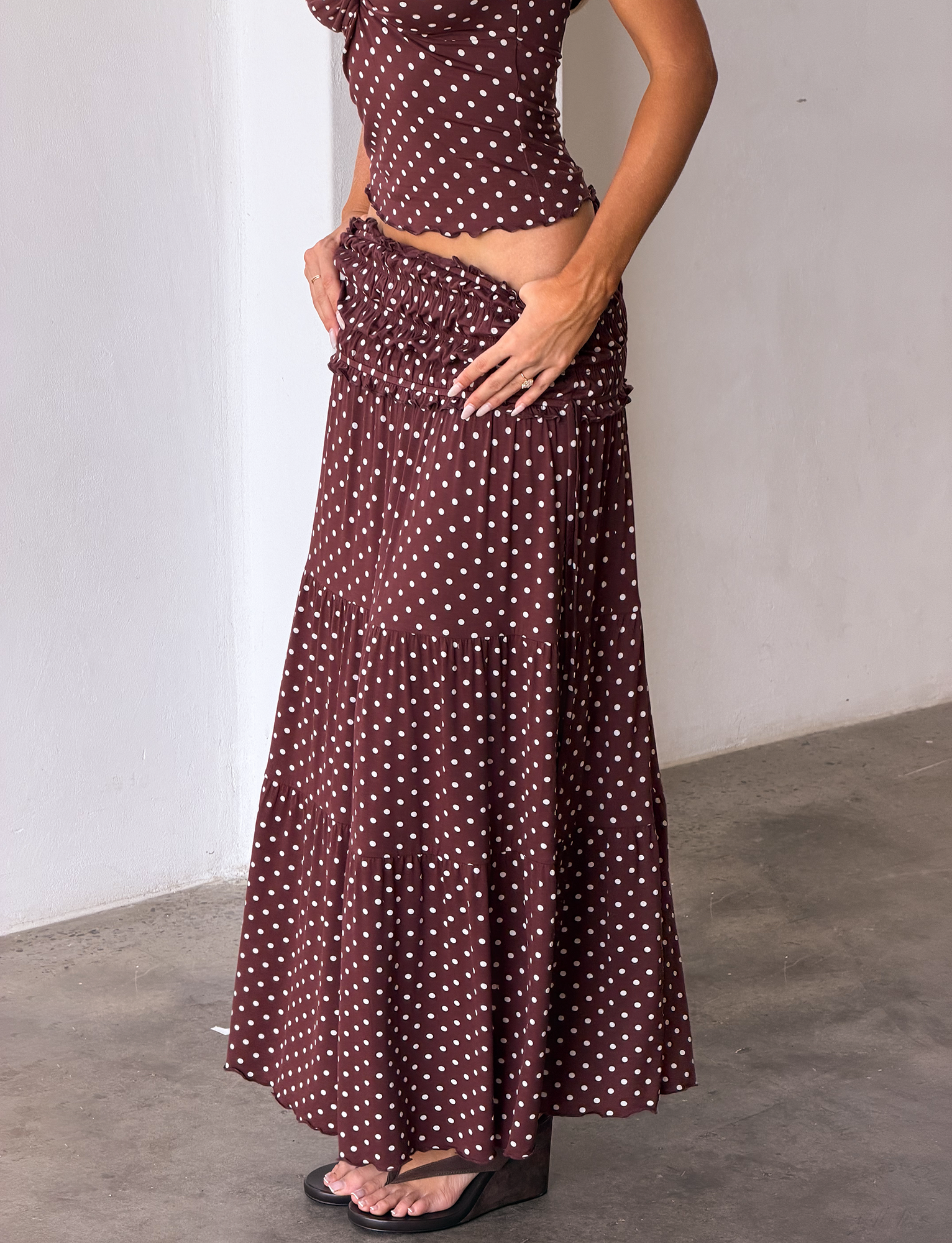 DENALI MAXI SKIRT - BROWN DOT