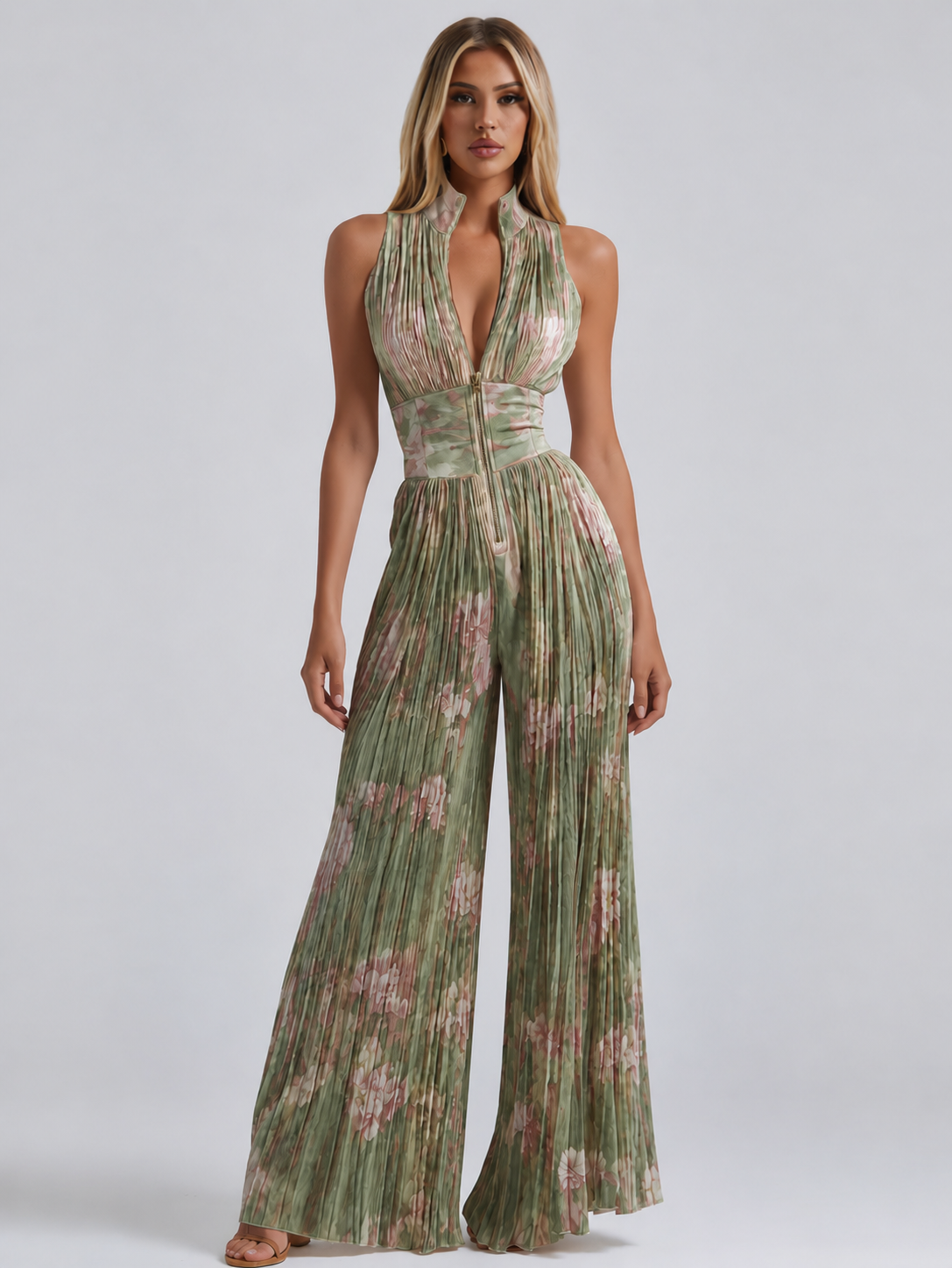 Amelia | V-Neck Chiffon Jumpsuit