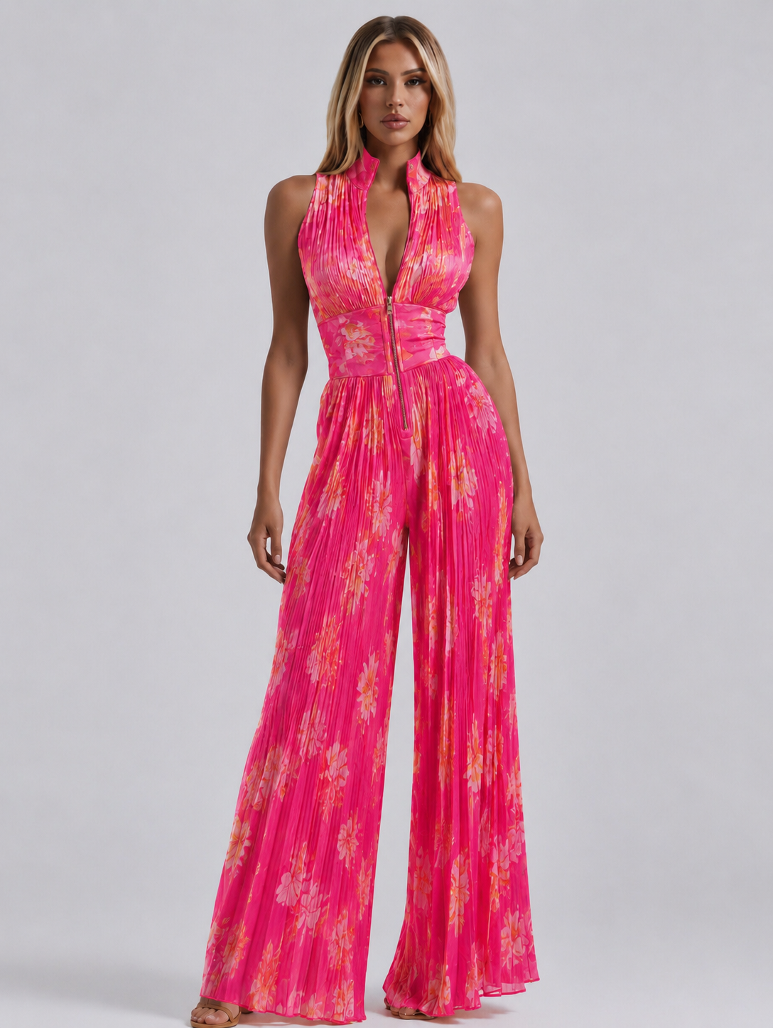 Amelia | V-Neck Chiffon Jumpsuit