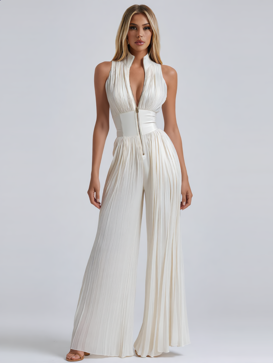 Amelia | V-Neck Chiffon Jumpsuit