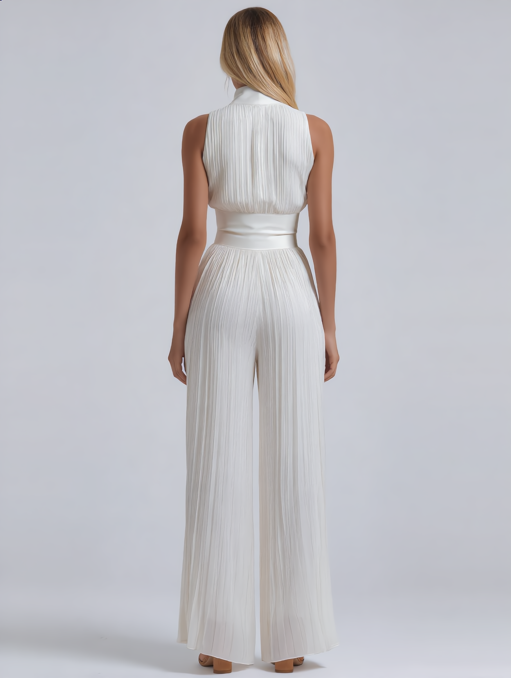 Amelia | V-Neck Chiffon Jumpsuit