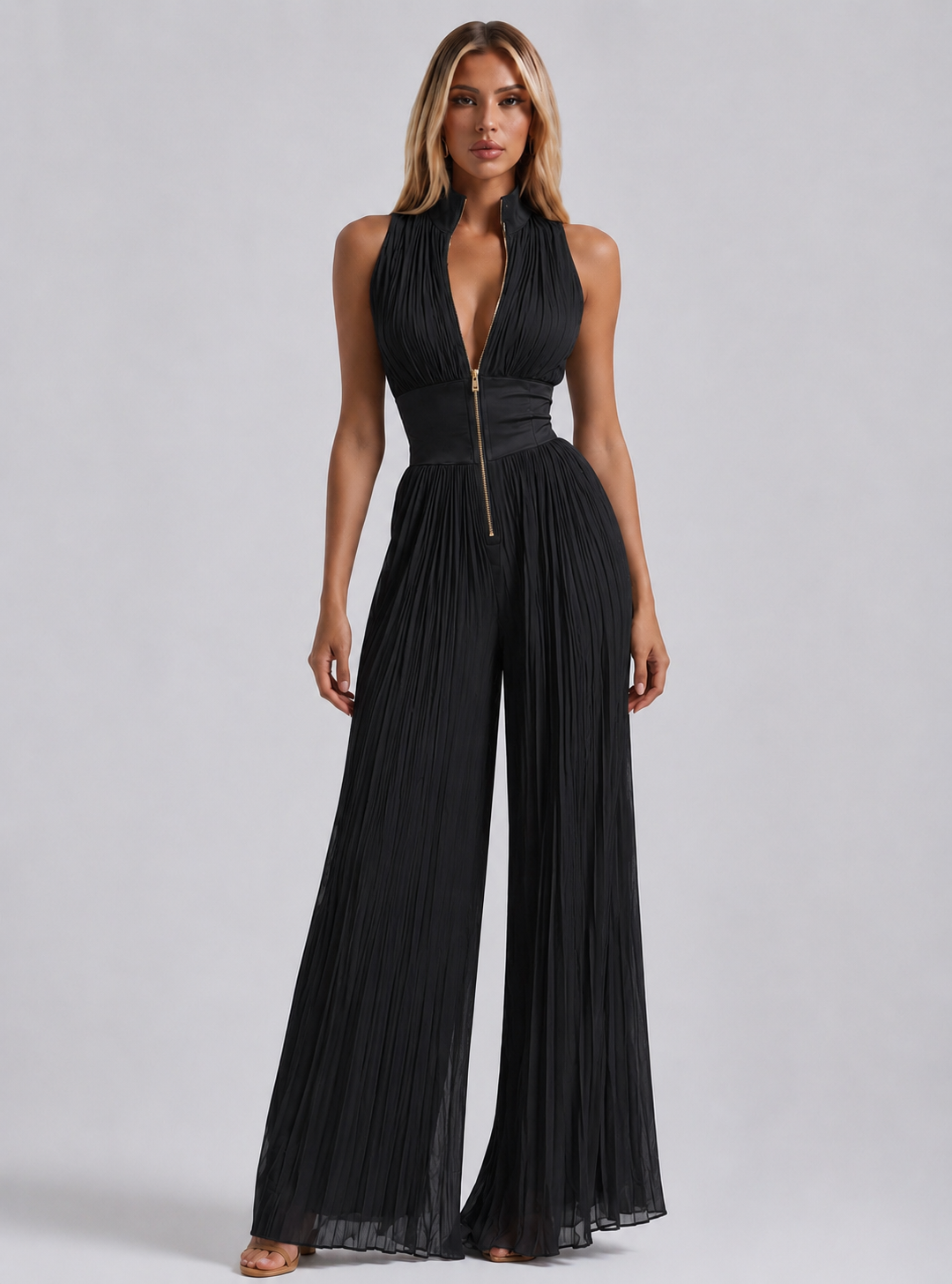 Amelia | V-Neck Chiffon Jumpsuit